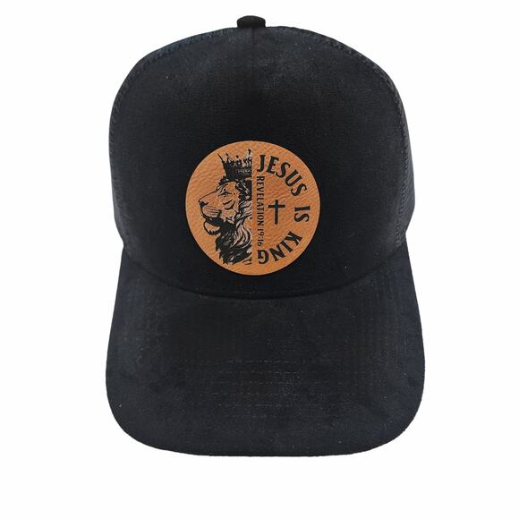 NWT Lion of Judah Faux Suede Snap Back Mesh Trucker Hat Cap - Picture 7 of 13